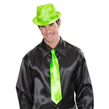 CORBATA DE SATÉN COLOR VERDE NEÓN