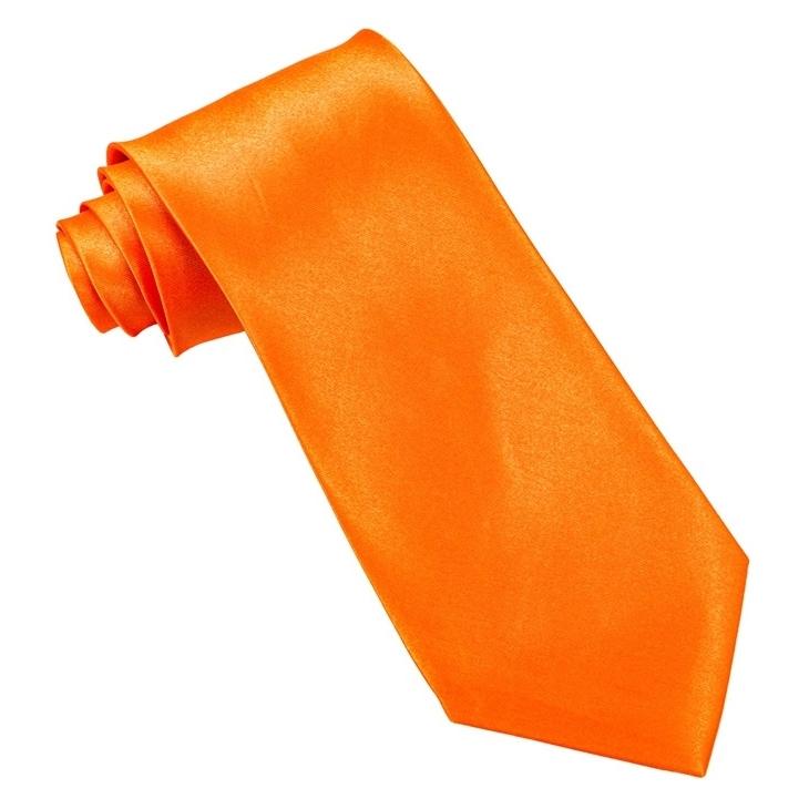 CORBATA DE SATÉN COLOR NARANJA NEÓN
