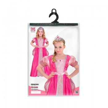 DISFRAZ DE PRINCESA ROSA CON TIARA PARA NIÑA