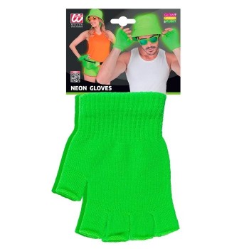 GUANTES SIN DEDOS VERDE FLUORESCENTE ADULTO