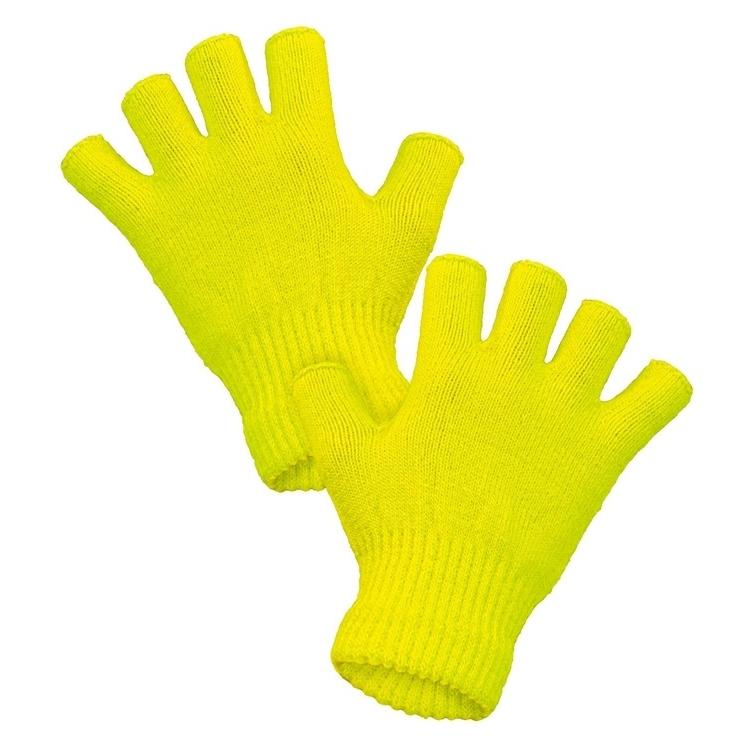 GUANTES SIN DEDOS AMARILLO FLUORESCENTE ADULTO