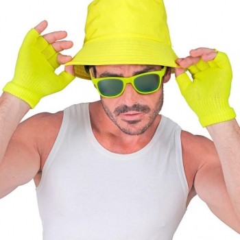 GUANTES SIN DEDOS AMARILLO FLUORESCENTE ADULTO
