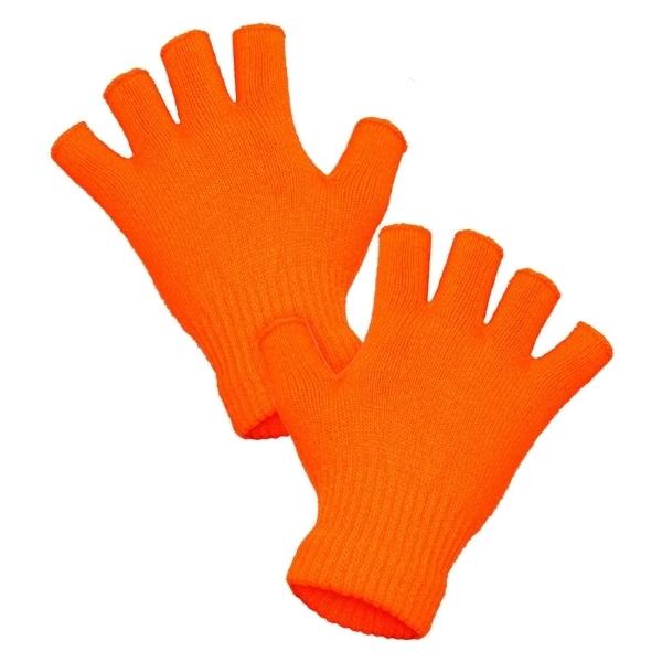 GUANTES SIN DEDOS NARANJA FLUORESCENTE ADULTO