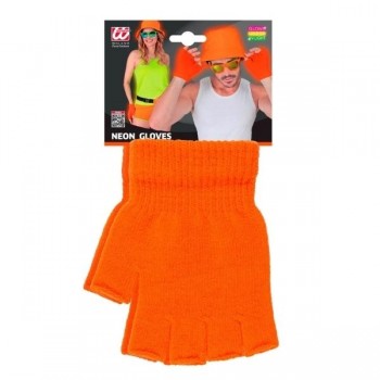 GUANTES SIN DEDOS NARANJA FLUORESCENTE ADULTO