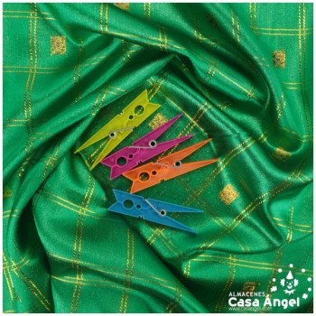 BROCADO LAMÉ DE CUADROS VERDE SERIE CORONA 112cm