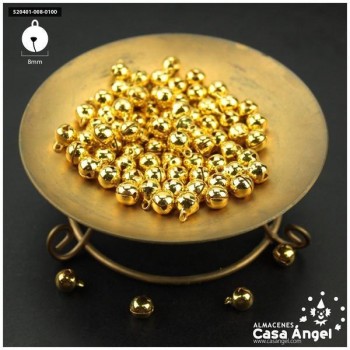 CASCABELES DORADOS DE LATÓN CON OJAL BOLSA