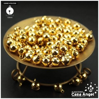 CASCABELES DORADOS DE LATÓN CON OJAL BOLSA