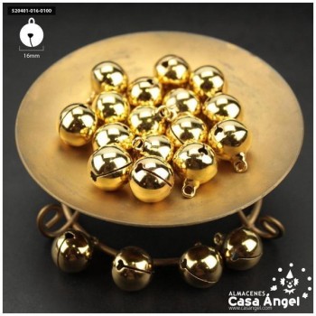 CASCABELES DORADOS DE LATÓN CON OJAL BOLSA