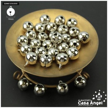 CASCABELES PLATEADOS DE LATÓN CON OJAL BOLSA