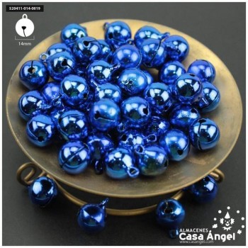 CASCABELES AZULES DE LATÓN CON OJAL BOLSA
