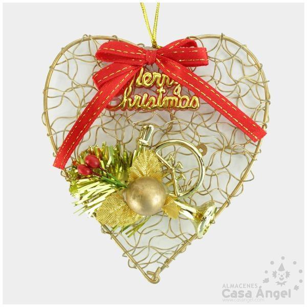 CORAZÓN DE ALAMBRE NAVIDEÑO 10cm