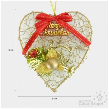 CORAZÓN DE ALAMBRE NAVIDEÑO 10cm