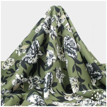NEOPRENO DOBLE ESTAMPADO FLORES VERDE 150cm
