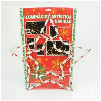 FIGURA DE ESTRELLA CON 50 LUCES INTERMITENTES 45cm