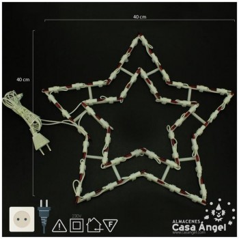 FIGURA DE ESTRELLA CON 50 LUCES INTERMITENTES 45cm