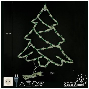 FIGURA ÁRBOL DE NAVIDAD CON 50 LUCES INTERMITENTES 45cm