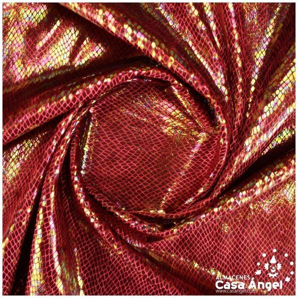 TERCIOPELO ROJO ESTAMPADO DE SERPIENTE TORNASOL SERIE MAPANÁ 150cm
