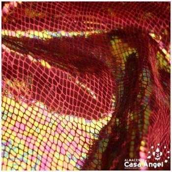 TERCIOPELO ROJO ESTAMPADO DE SERPIENTE TORNASOL SERIE MAPANÁ 150cm