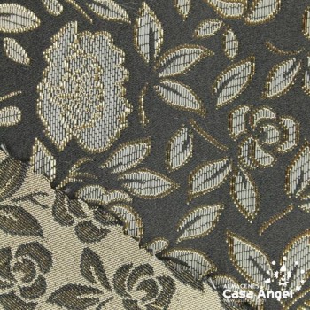 BROCADO HILO ORO FLORES