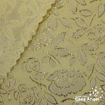 BROCADO HILO ORO FLORES