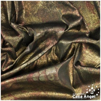 LYCRA ESTAMPADO VINTAGE DE FLORES SOBRE ORO VIEJO 150cm