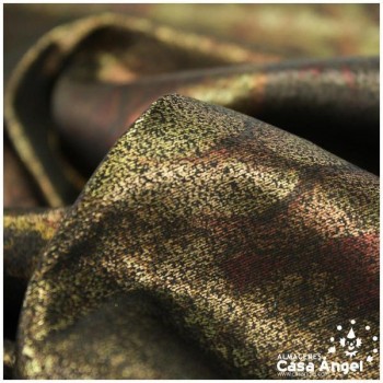 LYCRA ESTAMPADO VINTAGE DE FLORES SOBRE ORO VIEJO 150cm