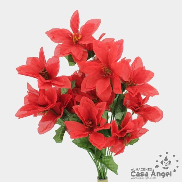 FLOR DE PASCUA ARTIFICIAL MANOJO MEDIANO 42cm