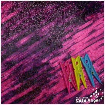 TERCIOPELO ELÁSTICO FUCSIA CHISPAS DE BRILLO SERIE CYBORG 150cm