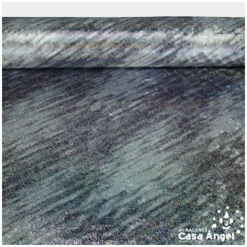TERCIOPELO ELÁSTICO GRIS CHISPAS DE BRILLO SERIE CYBORG 150cm
