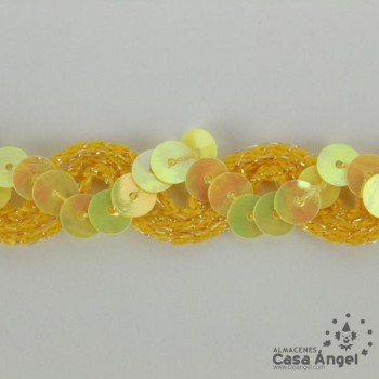 PASAMANERÍA ONDULINA LÍNEA LENTEJUELAS BORDADAS 10mm