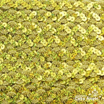 PASAMANERÍA ONDULINA LÍNEA LENTEJUELAS BORDADAS 10mm