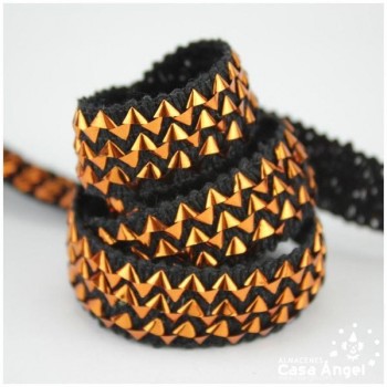PASAMANERÍA ELÁSTICA CON LÁMINAS METALIZADAS EN ZIGZAG 16mm