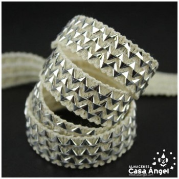 PASAMANERÍA ELÁSTICA CON LÁMINAS METALIZADAS EN ZIGZAG 16mm