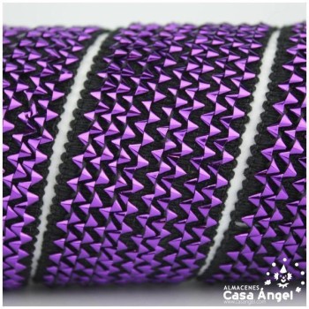 PASAMANERÍA ELÁSTICA CON LÁMINAS METALIZADAS EN ZIGZAG 42mm