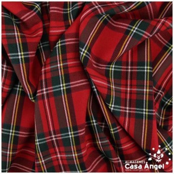 SARGA DE CUADRO ESCOCÉS SOBRE ROJO 150cm