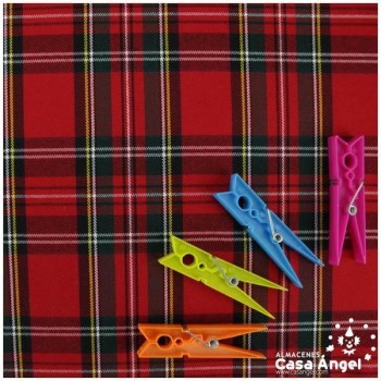 SARGA DE CUADRO ESCOCÉS SOBRE ROJO 150cm