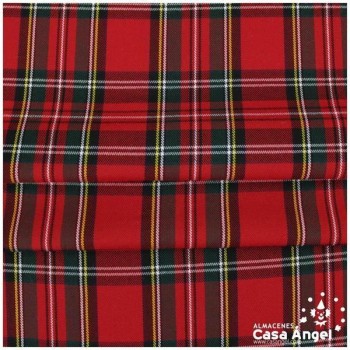 SARGA DE CUADRO ESCOCÉS SOBRE ROJO 150cm