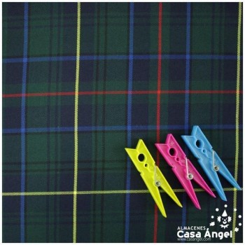 SARGA DE CUADRO ESCOCÉS VERDE AZUL 150cm