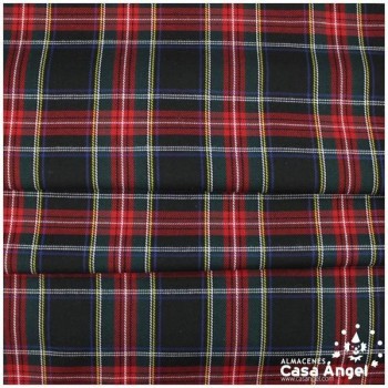 SARGA DE CUADRO ESCOCÉS SOBRE NEGRO 150cm