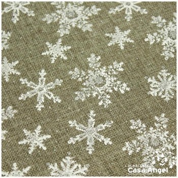 TELA ARPILLERA COLOR NATURAL DE POLIÉSTER CON ESTAMPADO GLITTER 150cm