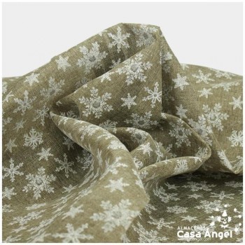 TELA ARPILLERA COLOR NATURAL DE POLIÉSTER CON ESTAMPADO GLITTER 150cm
