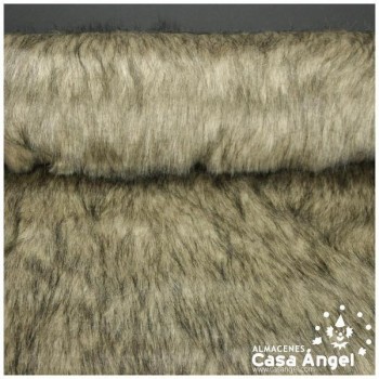 TEJIDO DE PELO LARGO MARRÓN PARDO MOTEADO 150cm