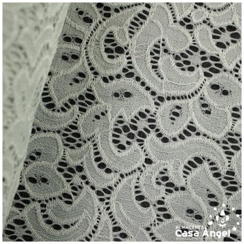 BLONDA GRIS ELÁSTICA DE ENCAJE SERIE FRATELLI 150cm