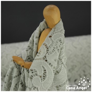 BLONDA GRIS ELÁSTICA DE ENCAJE SERIE FRATELLI 150cm