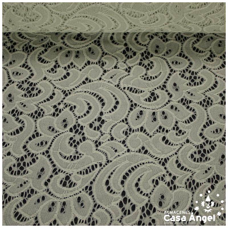 BLONDA BEIGE VISÓN ELÁSTICA DE ENCAJE SERIE FRATELLI 150cm