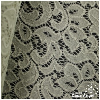 BLONDA BEIGE VISÓN ELÁSTICA DE ENCAJE SERIE FRATELLI 150cm