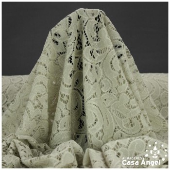 BLONDA BEIGE VISÓN ELÁSTICA DE ENCAJE SERIE FRATELLI 150cm