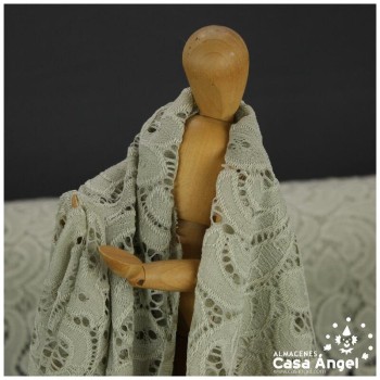 BLONDA BEIGE VISÓN ELÁSTICA DE ENCAJE SERIE FRATELLI 150cm