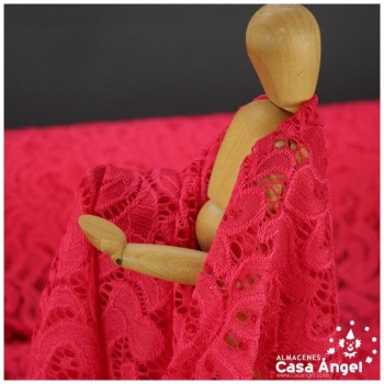 BLONDA ROJO ELÁSTICA DE ENCAJE SERIE FRATELLI 150cm