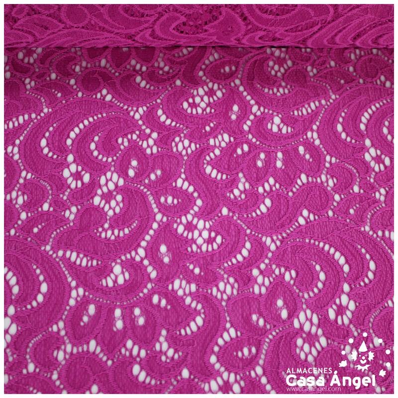BLONDA FUCSIA ELÁSTICA DE ENCAJE SERIE FRATELLI 150cm